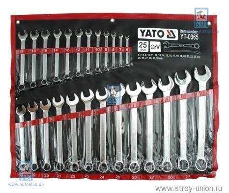 Набор ключей комбинированных 6-32мм 25 предметов САТИН YATO YT0365